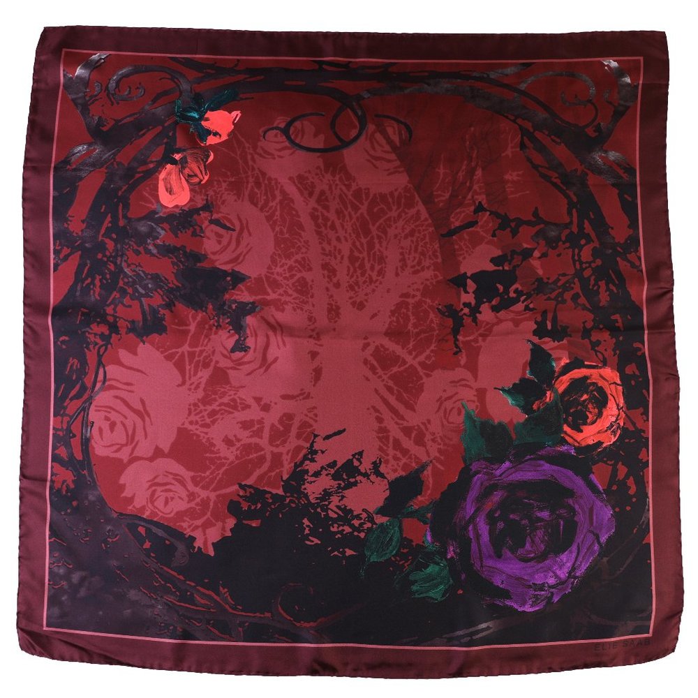 ELIE SAAB 100% Silk Square Scarf 90x90 cm 34x34" Art